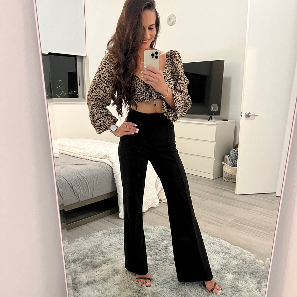 Black High Waisted Wide Leg Pants